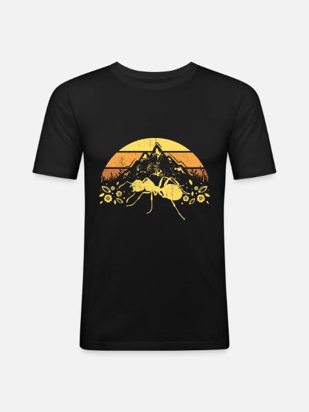 Fourmi - T-shirt près du corps Homme - noir