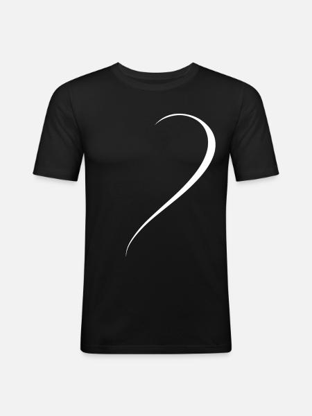 Half White Heart - Men's Slim Fit T-Shirt - black