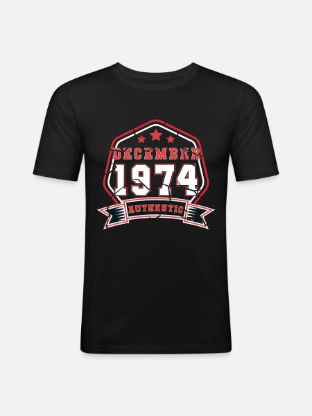 Født i december 1974 Retro - Herre Slim Fit T-Shirt - sort