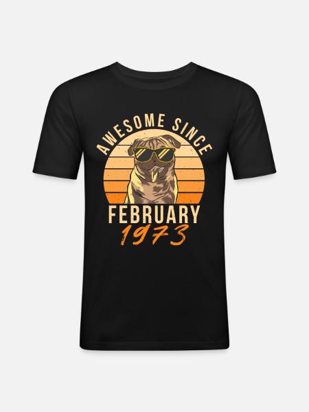 February 1973 Retro - Men's Slim Fit T-Shirt - black