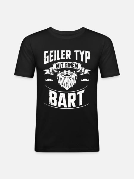Bart - Männer Slim Fit T-Shirt - Schwarz