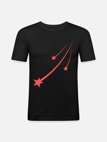 Star Orange Design - Men's Slim Fit T-Shirt - black