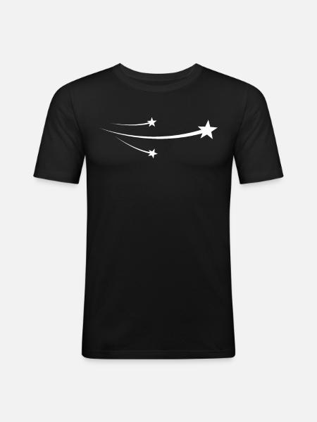 Shooting Stars White Design - Men's Slim Fit T-Shirt - black