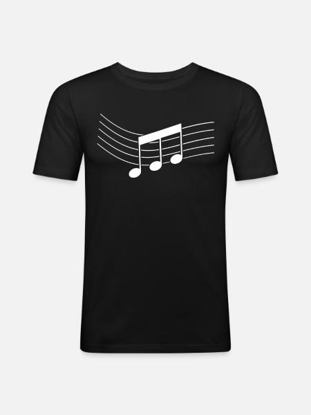 Partitions Blanches - T-shirt près du corps Homme - noir