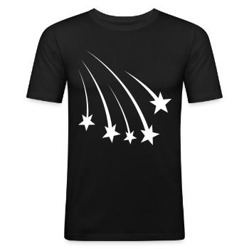 Shooting Star White - Men's Slim Fit T-Shirt - black - Front - Nik (191cm)