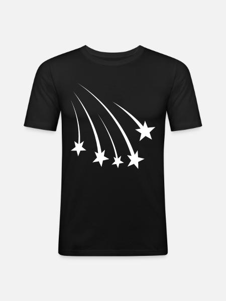 Shooting Star White - Men's Slim Fit T-Shirt - black