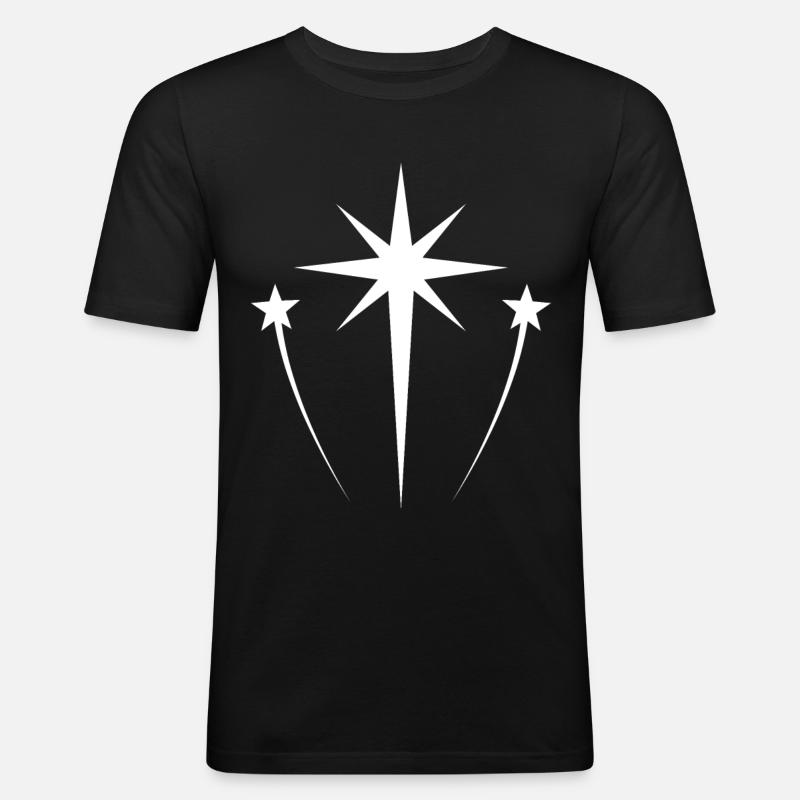 Shooting Star White - Men's Slim Fit T-Shirt - black