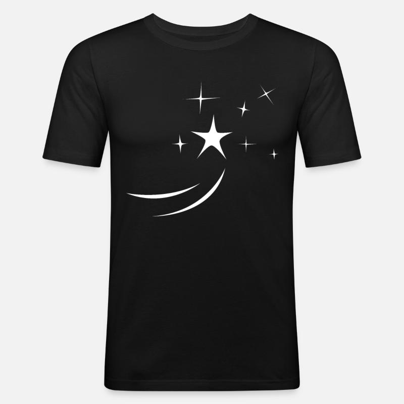 Sternschnuppe - Männer Slim Fit T-Shirt - Schwarz