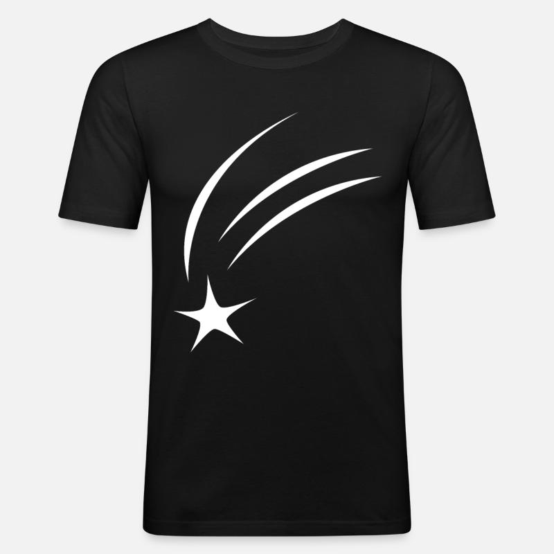 Sternschnuppe - Männer Slim Fit T-Shirt - Schwarz