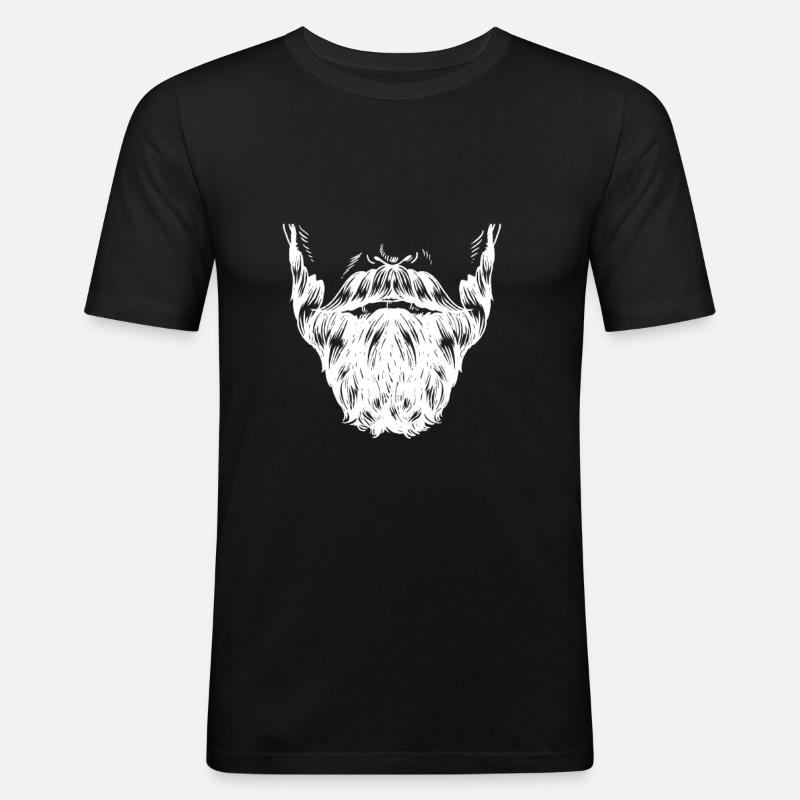Bart Vollbart - Männer Slim Fit T-Shirt - Schwarz