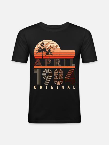 1984 April Original - Men's Slim Fit T-Shirt - black