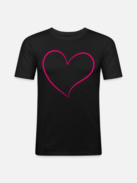 Pink Heart - Men's Slim Fit T-Shirt - black