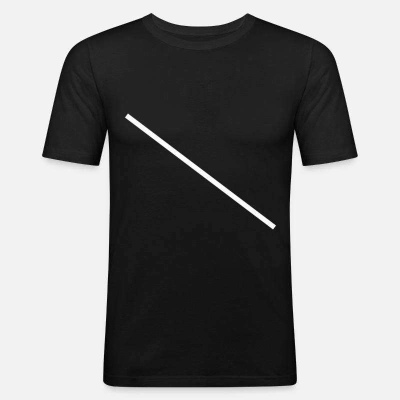 White diagonal bar - Men's Slim Fit T-Shirt - black