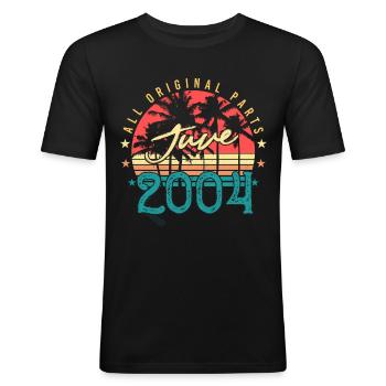 June 2004 Finally 18 years - Men's Slim Fit T-Shirt - black - Front - Nik (191cm)