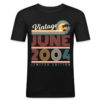 Finally 18 June 2004 - Men's Slim Fit T-Shirt - black - Front - Nik (191cm)