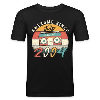 July 2004 Finally 18 years - Men's Slim Fit T-Shirt - black - Front - Nik (191cm)