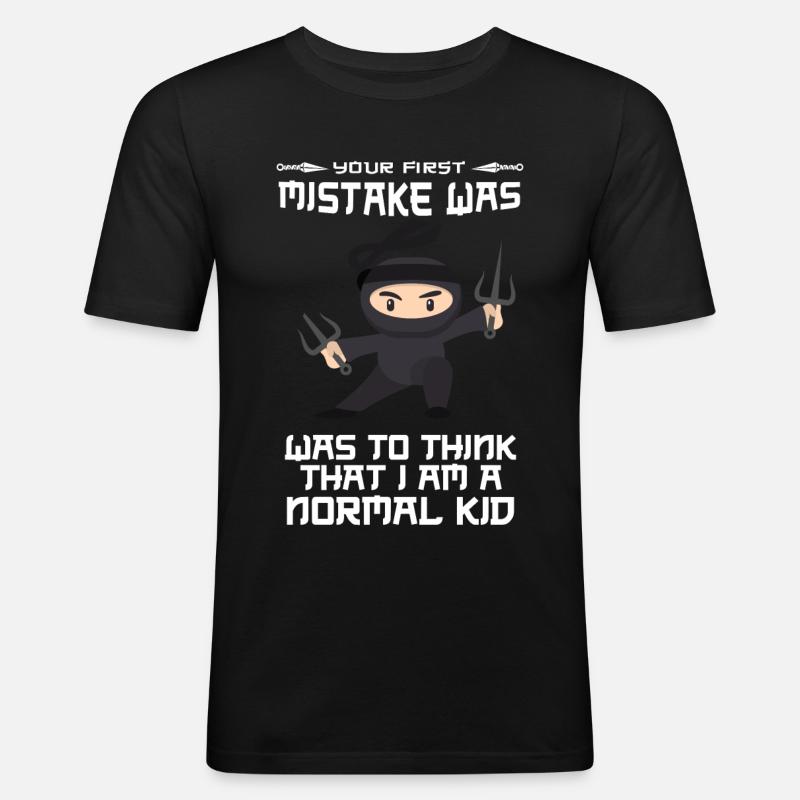 Ninja - Männer Slim Fit T-Shirt - Schwarz