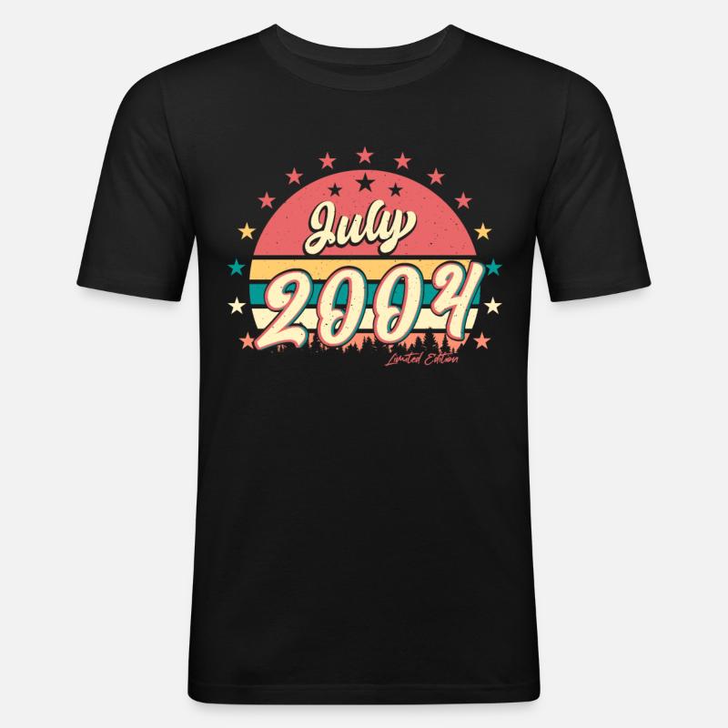 Juli 2004 Endlich 18 Jahre - Männer Slim Fit T-Shirt - Schwarz