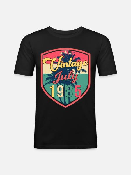 1985 Juli Beste Geschenkidee - Männer Slim Fit T-Shirt - Schwarz