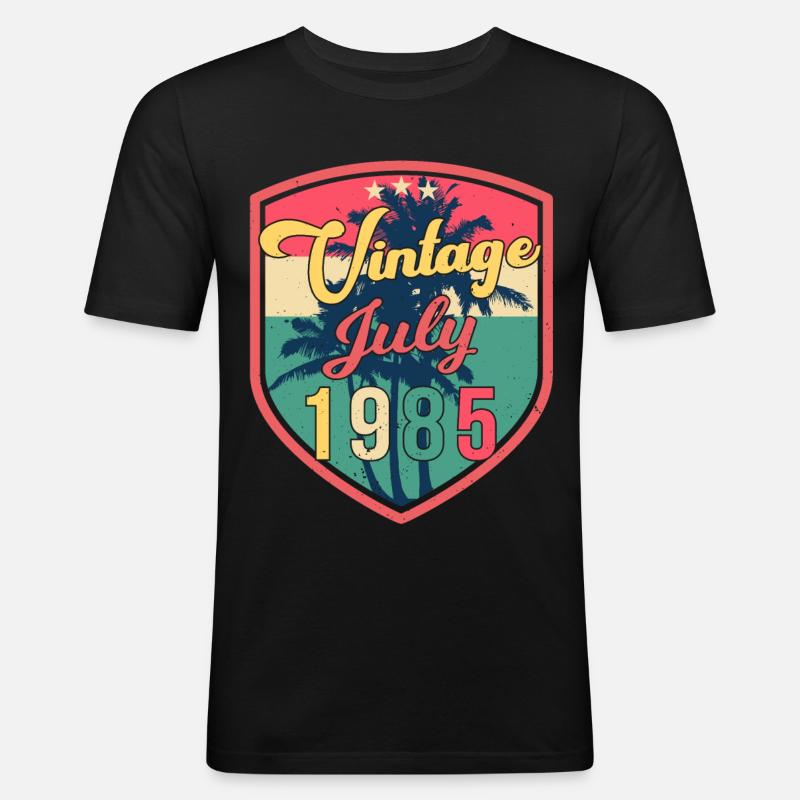 1985 Juli Beste Geschenkidee - Männer Slim Fit T-Shirt - Schwarz