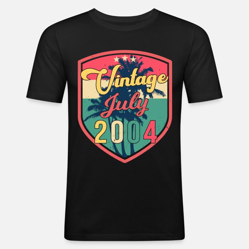 Juli 2004 Endlich 18 Jahre - Männer Slim Fit T-Shirt - Schwarz