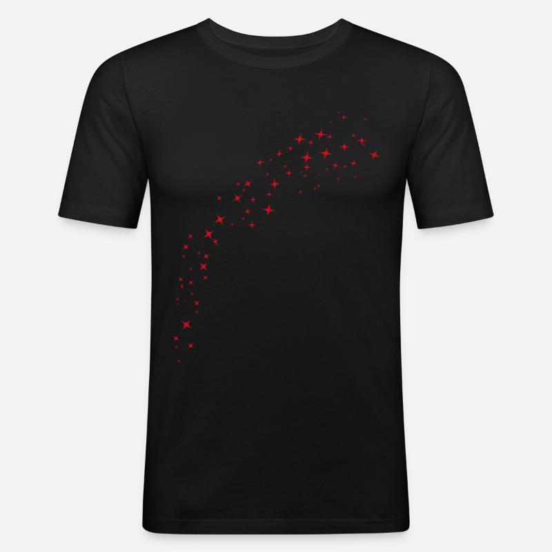 Perfekter Roter Sternenbogen - Männer Slim Fit T-Shirt - Schwarz