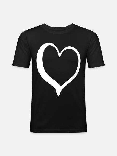 White Noble Heart - Men's Slim Fit T-Shirt - black