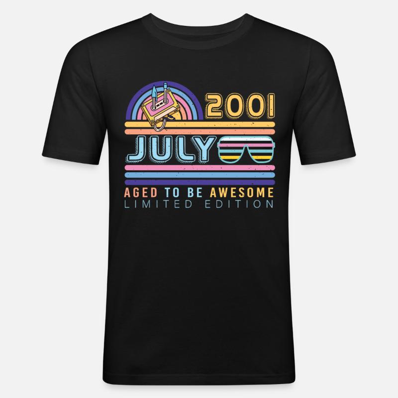 Bester Geburtsmonat Juli 2001 - Männer Slim Fit T-Shirt - Schwarz