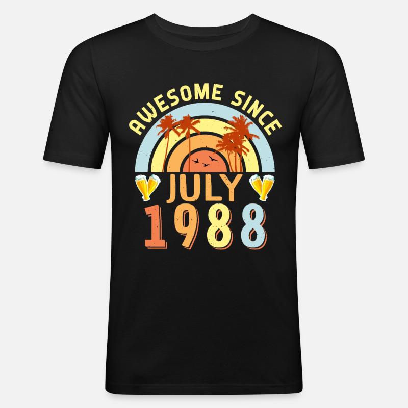 Juli 1988 Geschenkidee - Männer Slim Fit T-Shirt - Schwarz