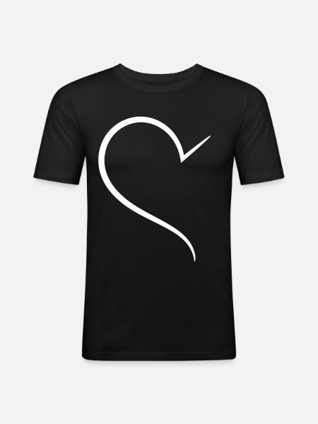 Noble Half White Heart - Men's Slim Fit T-Shirt - black
