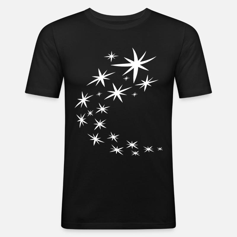 Weisses Sternenbogen Design - Männer Slim Fit T-Shirt - Schwarz