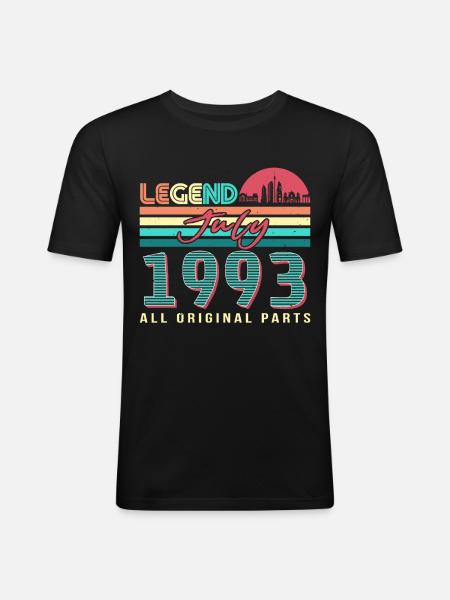 Geschenkidee Für Juli 1993 - Männer Slim Fit T-Shirt - Schwarz