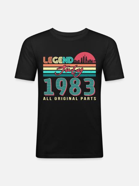 Born 1983 in July - Men's Slim Fit T-Shirt - black