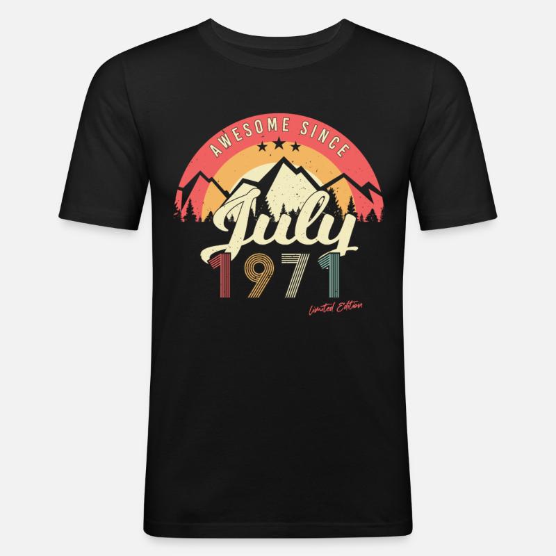 Retro Im Juli 1971 - Männer Slim Fit T-Shirt - Schwarz