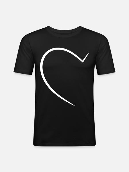 Half White Heart - Men's Slim Fit T-Shirt - black