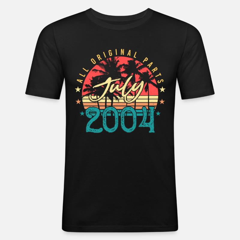 Juli 2004 Endlich Volljährig - Männer Slim Fit T-Shirt - Schwarz