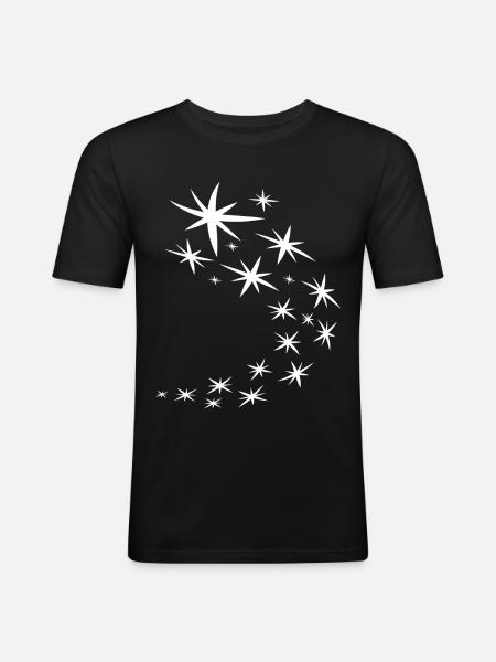 Starry Sky White Design - Men's Slim Fit T-Shirt - black