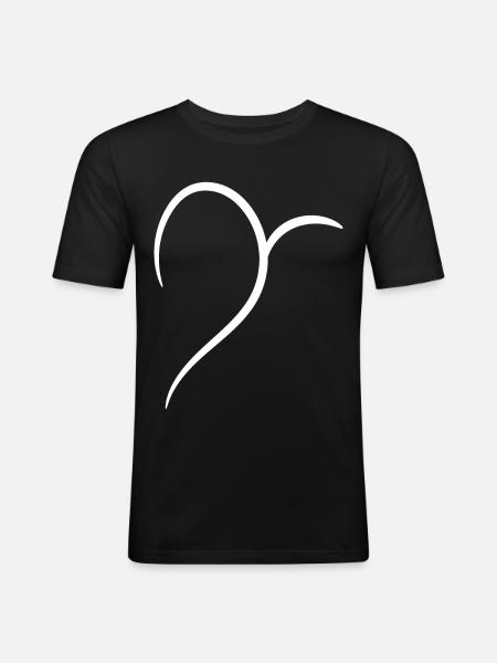 Cool Half White Heart - Men's Slim Fit T-Shirt - black