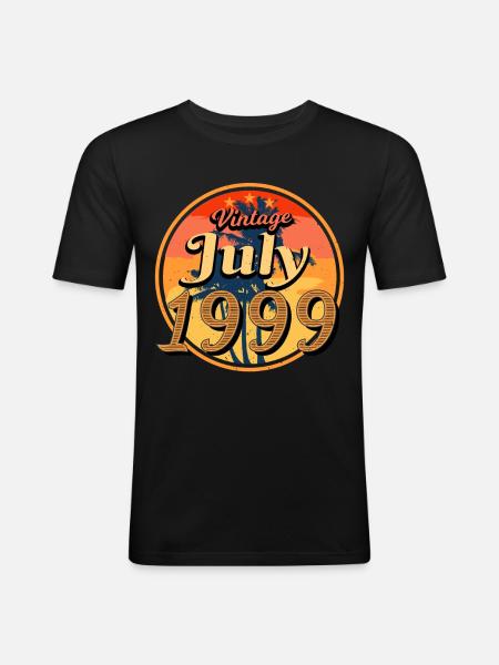 Geburtsmonat Juli 1999 - Männer Slim Fit T-Shirt - Schwarz