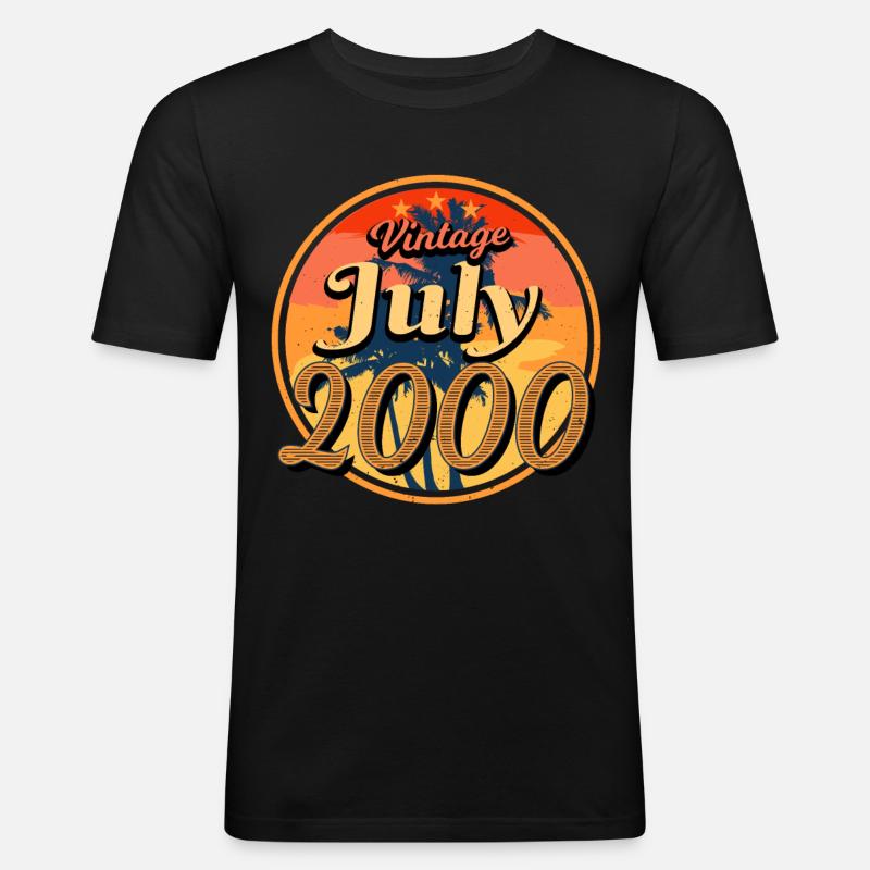 Geburtsmonat Juli 2000 - Männer Slim Fit T-Shirt - Schwarz