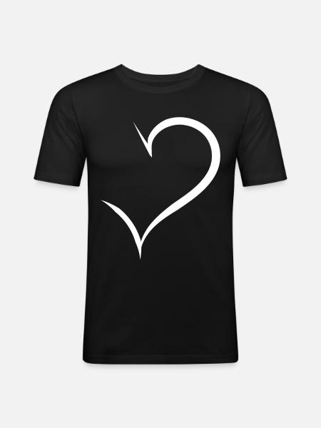 Half White Heart - Men's Slim Fit T-Shirt - black