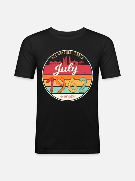 60 juillet 1962 - T-shirt près du corps Homme - noir