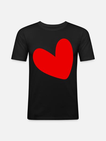 Red Heart - Men's Slim Fit T-Shirt - black