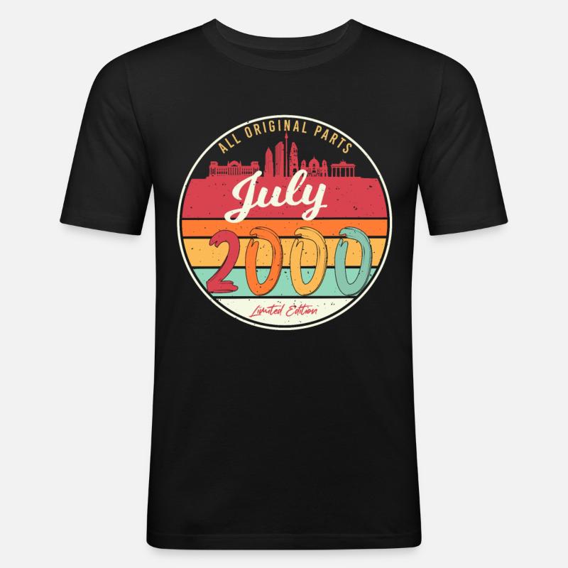 Mois de naissance Juillet 2000 - T-shirt près du corps Homme - noir