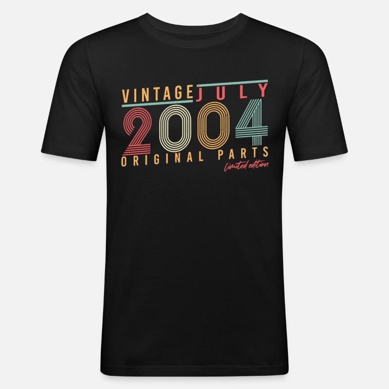 Volljährig Im Juli 2004 - Männer Slim Fit T-Shirt - Schwarz