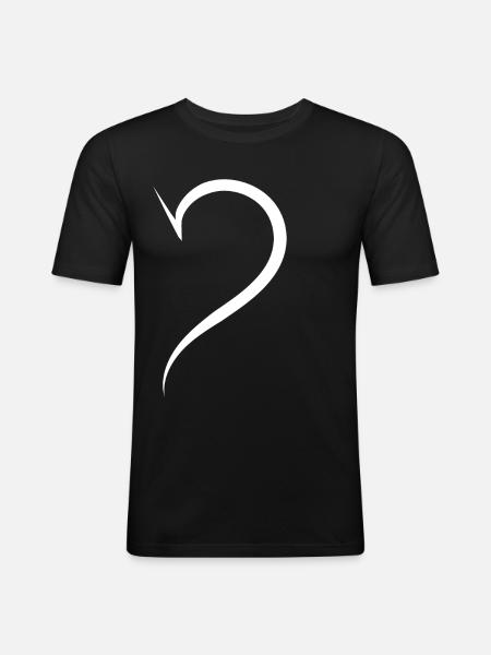 Cool Half Heart White - Men's Slim Fit T-Shirt - black