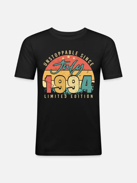 1994 Juli Geschenkidee - Männer Slim Fit T-Shirt - Schwarz