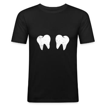 Dentist Toothpaste Toothbrush Jaw Doc Dentist - Men's Slim Fit T-Shirt - black - Front - Nik (191cm)