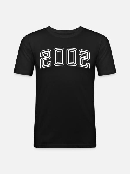 Année blanche 2002 - T-shirt près du corps Homme - noir