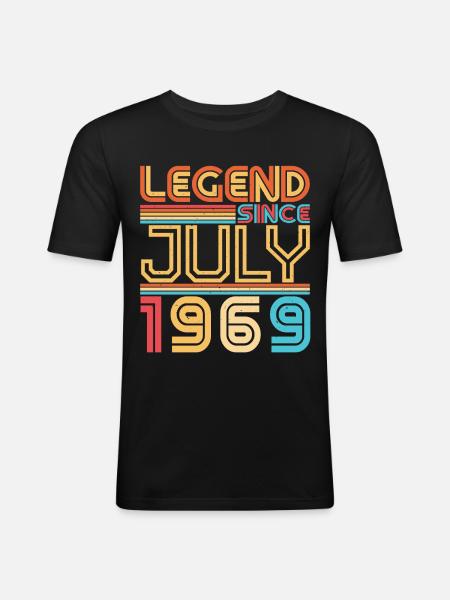 Juillet 1969 Millésime - T-shirt près du corps Homme - noir